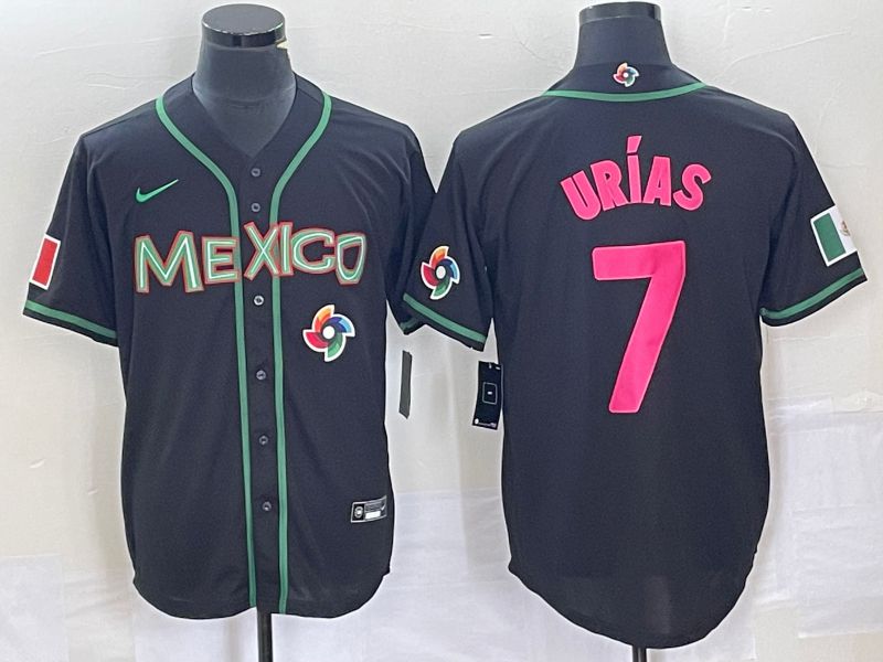 Men 2023 World Cub Mexico #7 Urias Black pink Nike MLB Jersey47->more jerseys->MLB Jersey